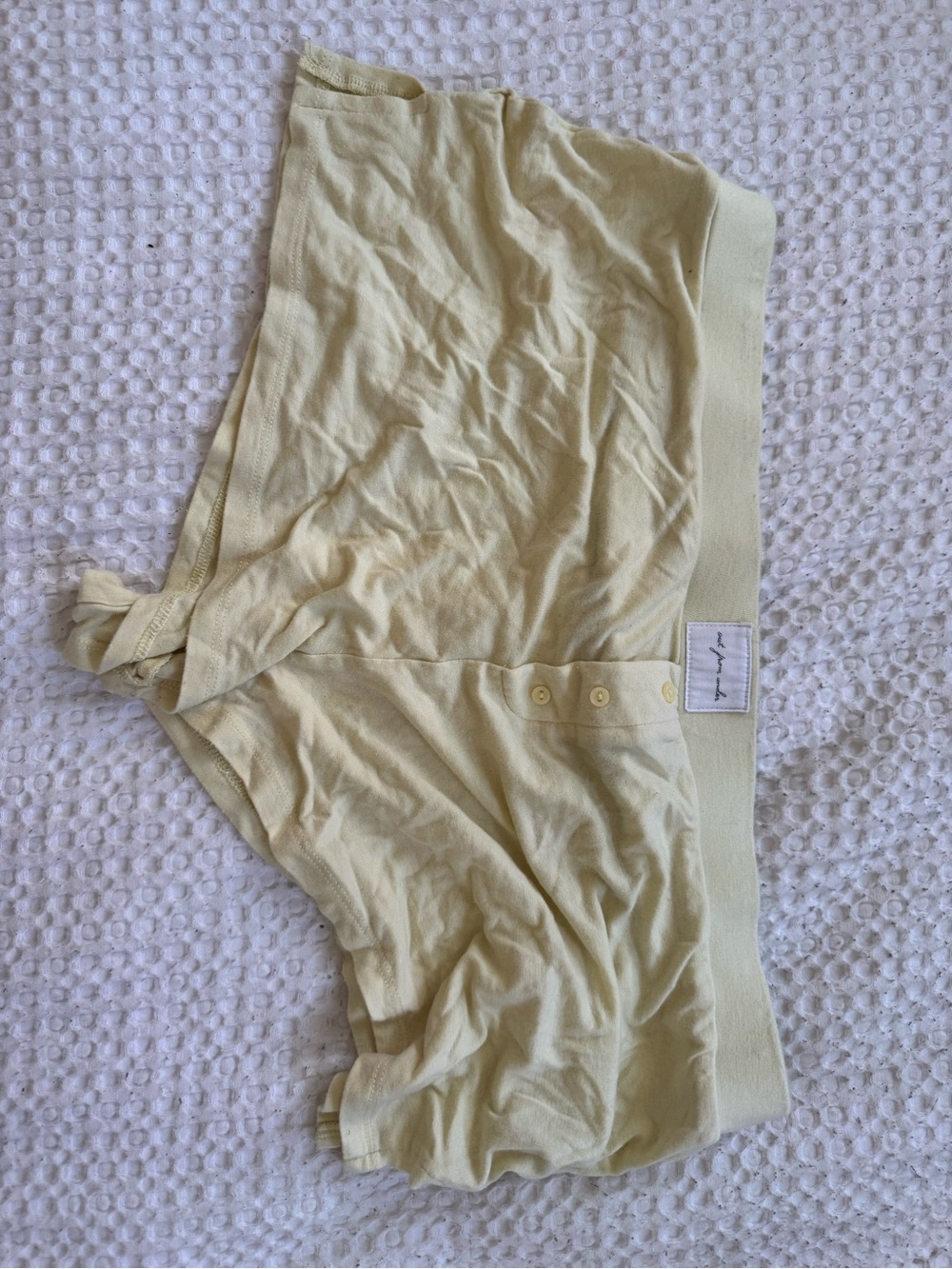 Urban Outfitters Pale Yellow Boyshorts with Button Front